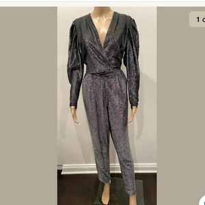 80’s Turquoise Pleated Jumpsuit with Pockets by Joan Walters